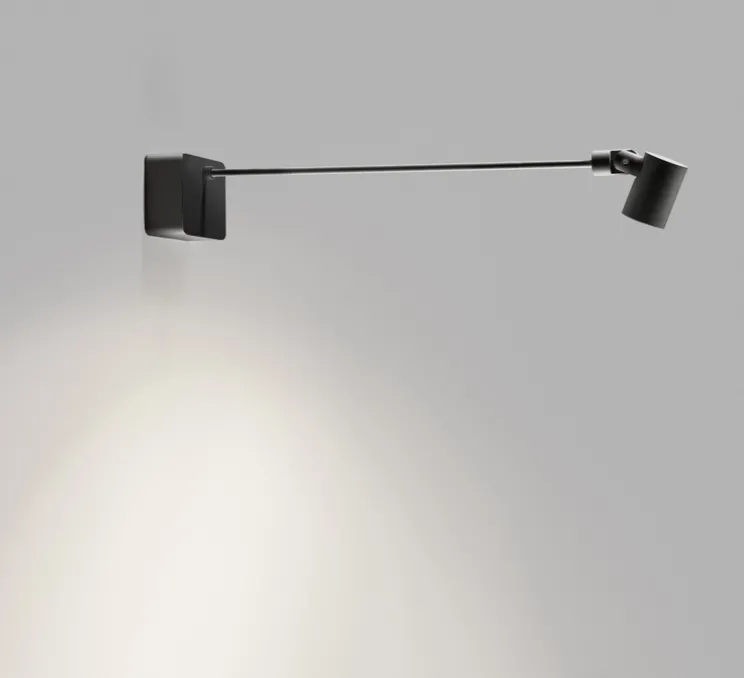 Applique murale, Focus Gallery, noir, LED, 3000K, 495lm, L48cm, H48cm - Light Point