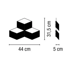 Applique murale, Fold Surface, 4202, blanc cassé, LED, 2700K, 1196 lm, L44cm, H31,5cm - Vibia