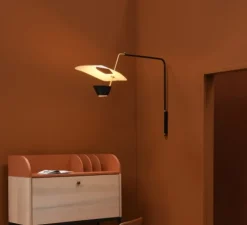 Applique murale, G25, dimmable, noir et blanc, Ø83cm, H164cm - Pierre Guariche