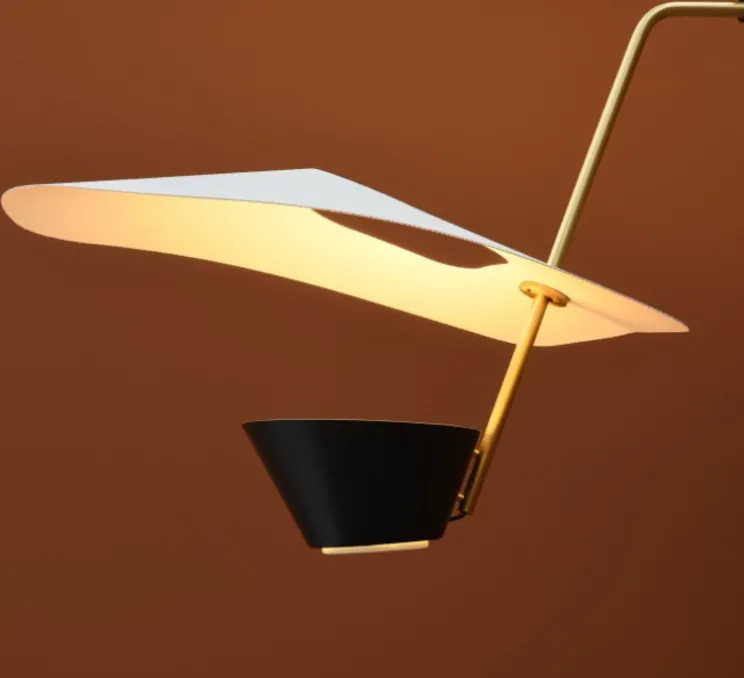 Applique murale, G25, dimmable, noir et blanc, Ø83cm, H164cm - Pierre Guariche