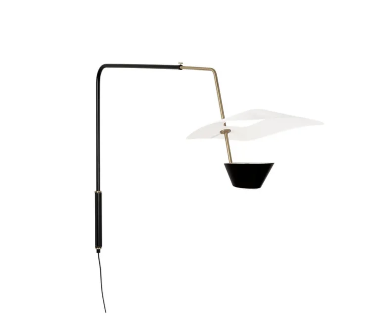 Applique murale, G25, dimmable, noir et blanc, Ø83cm, H164cm - Pierre Guariche