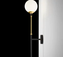 Applique murale, Galassia simple, laiton brossé, Ø19,5cm, H69,1cm - Stilnovo