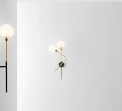 Applique murale, Galassia simple, laiton brossé, Ø19,5cm, H69,1cm - Stilnovo