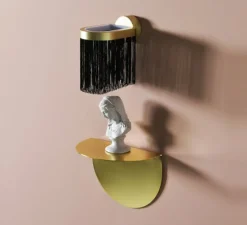 Applique murale, Galon S, noir, laiton, LED, 3000k, 300lm, L12cm, H18,5cm - Eno studio