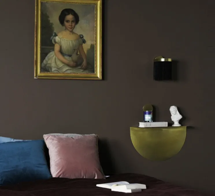 Applique murale, Galon S, noir, laiton, LED, 3000k, 300lm, L12cm, H18,5cm - Eno studio