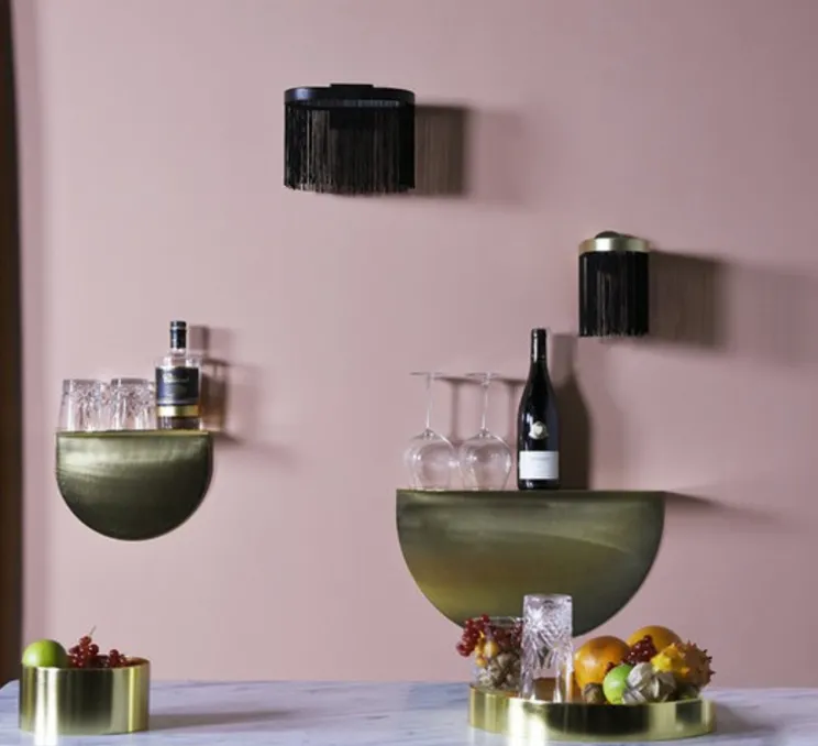 Applique murale, Galon S, noir, laiton, LED, 3000k, 300lm, L12cm, H18,5cm - Eno studio