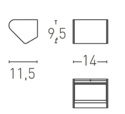 Applique murale, Gilles S Up and Down, blanc, LED, dim, 2700k, 2400 lm, L14cm, H9,5cm - Lumen Center Italia