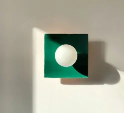 Applique murale, Globe Tile, vert, L20cm, H20cm - Carré Coco