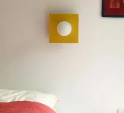 Applique murale, Globe Tile, jaune, L20cm, H20cm - Carré Coco