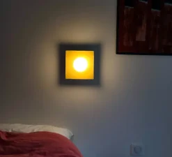 Applique murale, Globe Tile, jaune, L20cm, H20cm - Carré Coco