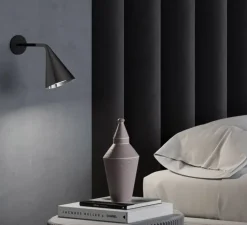 Applique murale, Gordon, 561.43, noir mat, noir chromé, IP40, L12cm, H22cm - Tooy