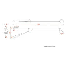 Applique murale, Gordon, 561.49, noir mat, laiton brossé, IP40, L12cm, H35cm - Tooy