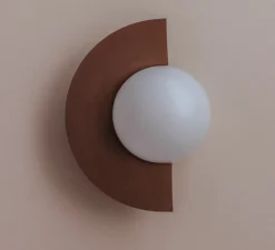 Applique murale, Gorka, châtaigne, IP44, L30cm, H40cm - Zuri