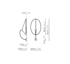 Applique murale, Grand Shield, blanc & noir, L35cm, H55cm - DesignHeure