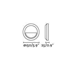 Applique murale, Grant-R, gris foncé, IP65, LED, 3000K, 65 lm, L15cm, H15cm - Faro