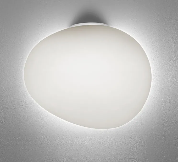 Applique murale, Gregg Media Semi 1, blanc, structure blanc, L31cm, H25cm - Foscarini