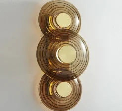 Applique murale, Griston, verre fumé, laiton, LED, dim, 2700K, 125 lm, Ø30,5cm, H65,5cm - Hudson Valley Lighting