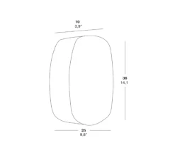 Applique murale, GUIJARROS 5A, bois naturel de cerisier, LED, H36cm, L25cm - LZF