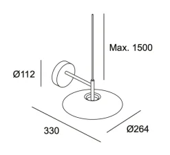Applique murale, H, noir, LED, 2700k, 553 lm, L26,4cm, H18cm - LEDs C4