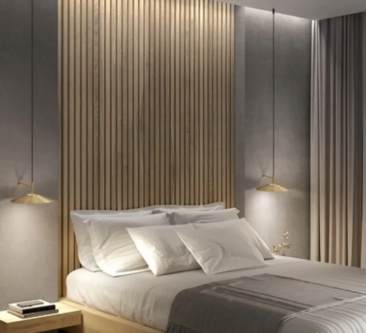 Applique murale, H, or mat, LED, 2700k, 553 lm, L26,4cm, H18cm - LEDs C4