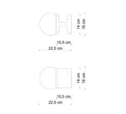 Applique murale, Habea C2782, orange, L16cm, H16cm - Ferroluce
