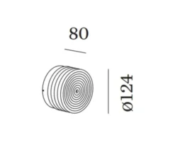 Applique murale, Hajo 1.0, base noir, verre ambré, IP44, LED, dim, 2700K, 430 lm, Ø12,4cm, H8cm - Wever&Ducré