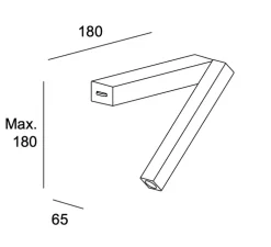 Applique murale, Hall Slim, or mat, LED, 2700k, 150 lm, L18cm, P18cm - LEDs C4