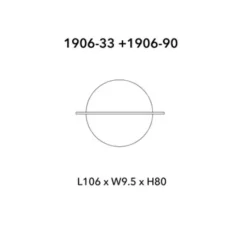 Applique murale, Hang Out, ronde, large, bleu clair, LED, dim, 2700K, 1561 lm, L106cm, H80cm - Penta