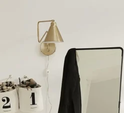 Applique murale, HDGame, laiton, blanc, L70cm, Ø15cm, H13cm - House Doctor