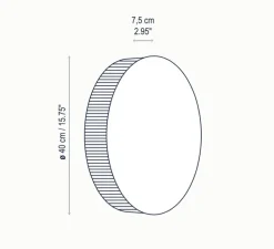 Applique murale, Helios A/02, chêne, LED, dim, 2700K, 2700 lm, Ø40cm, P7,5cm - Bover