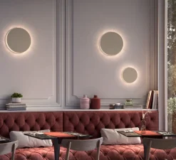 Applique murale, Helios A/01, chêne, LED, dim, 2700K, 2000 lm, Ø26cm, P7,5cm - Bover