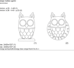 Applique murale, hibou, TI-VEDO, blanc, H43cm - KARMAN