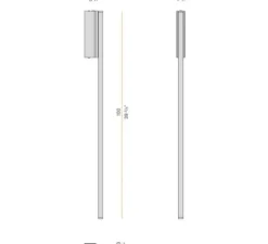 Applique murale, Hilow Line, laiton, LED, dim, 2700K, 1018 lm, L4cm, H100cm - Panzeri