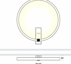 Applique murale, Hoop, noir, LED, 2700K, lm, Ø50cm, P50cm - ONOK