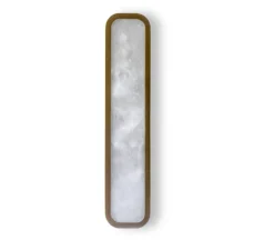 Applique murale, Hublot 400, bronze, albâtre veines blanches, IP44, 2700K, 960lm, dimmable, L9cm, H40cm - Entrelacs