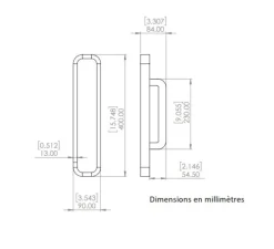 Applique murale, Hublot 400, bronze, albâtre veines blanches, IP44, 2700K, 960lm, dimmable, L9cm, H40cm - Entrelacs