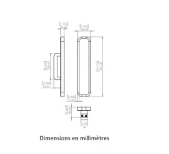 Applique murale, Hublot 500, bronze patiné, albâtre veines blanches, IP44, LED, dim, 2700k, 700 lm, L10cm, H50cm - Entrelacs