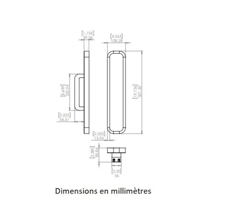 Applique murale, Hublot 500, bronze patiné, albâtre veines blanches, IP44, LED, dim, 2700k, 700 lm, L10cm, H50cm - Entrelacs