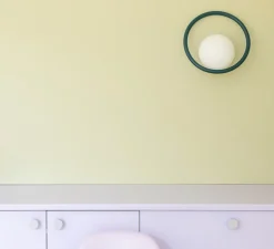 Applique murale, Hula Hoop, Vert Paon, sans câble, L33cm, H31cm - Swedish Ninja