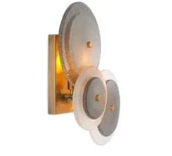 Applique murale, Hyde, laiton vintage, verre fumé, L45cm, H47,5cm - Eichholtz