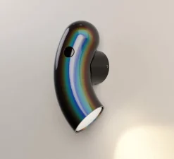 Applique murale, Hyphen droite, noir chromatique, Ø16cm, H32cm - Darmes