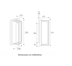 Applique murale, Ice Cubic rectangular 3413, laiton naturel, IP65, L13cm, H25,5cm - Moretti Luce