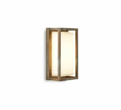 Applique murale, Ice Cubic rectangular, 3414, laiton vieilli, IP65, L13cm, H25,5cm - Moretti Luce