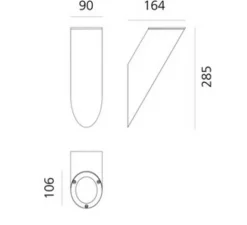 Applique murale, Ilio Wall, blanc brillant, L10,6cm, H28,5cm - Artemide