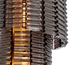 Applique murale, Imperial, laiton brossé, verre fumé, L34cm, H59cm - Eichholtz