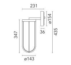 Applique murale, In Vitro, vert pâle, IP65, LED, 2700K, 667 lm, L14,3cm, H43,5cm - Flos
