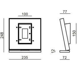 Applique murale, Inbilico, blanc, or, LED, dim, 2700K, 3490 lm, L7,2cm, H20cm - Stilnovo