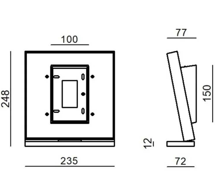 Applique murale, Inbilico, blanc, chrome, LED, dim, 2700K, 3490 lm, L7,2cm, H20cm - Stilnovo
