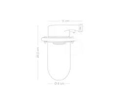 Applique murale, indoor/outdoor, laiton nickelé, IP64, L8cm, H20,5cm - Zangra