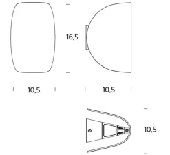 Applique murale, IO, gris foncé, IP40, LED, dim, 2700K, 700lm, L10,5cm, H16,5cm - Fontana Arte- Fontana Arte